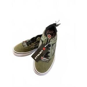 Airwalk Genuine Leather Sneakers in Olive Green and Black